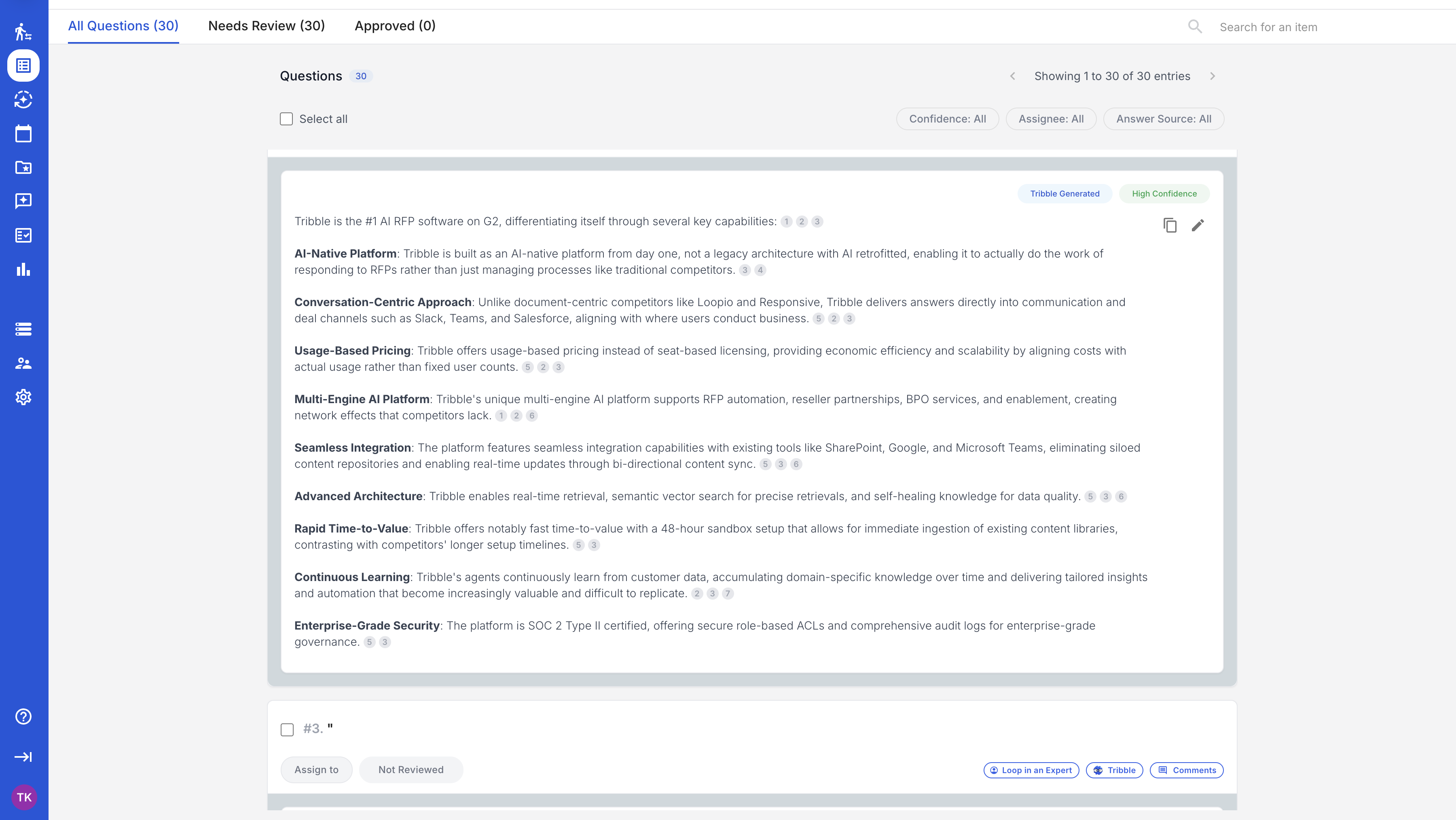 AI drafts answers from your policy documentation