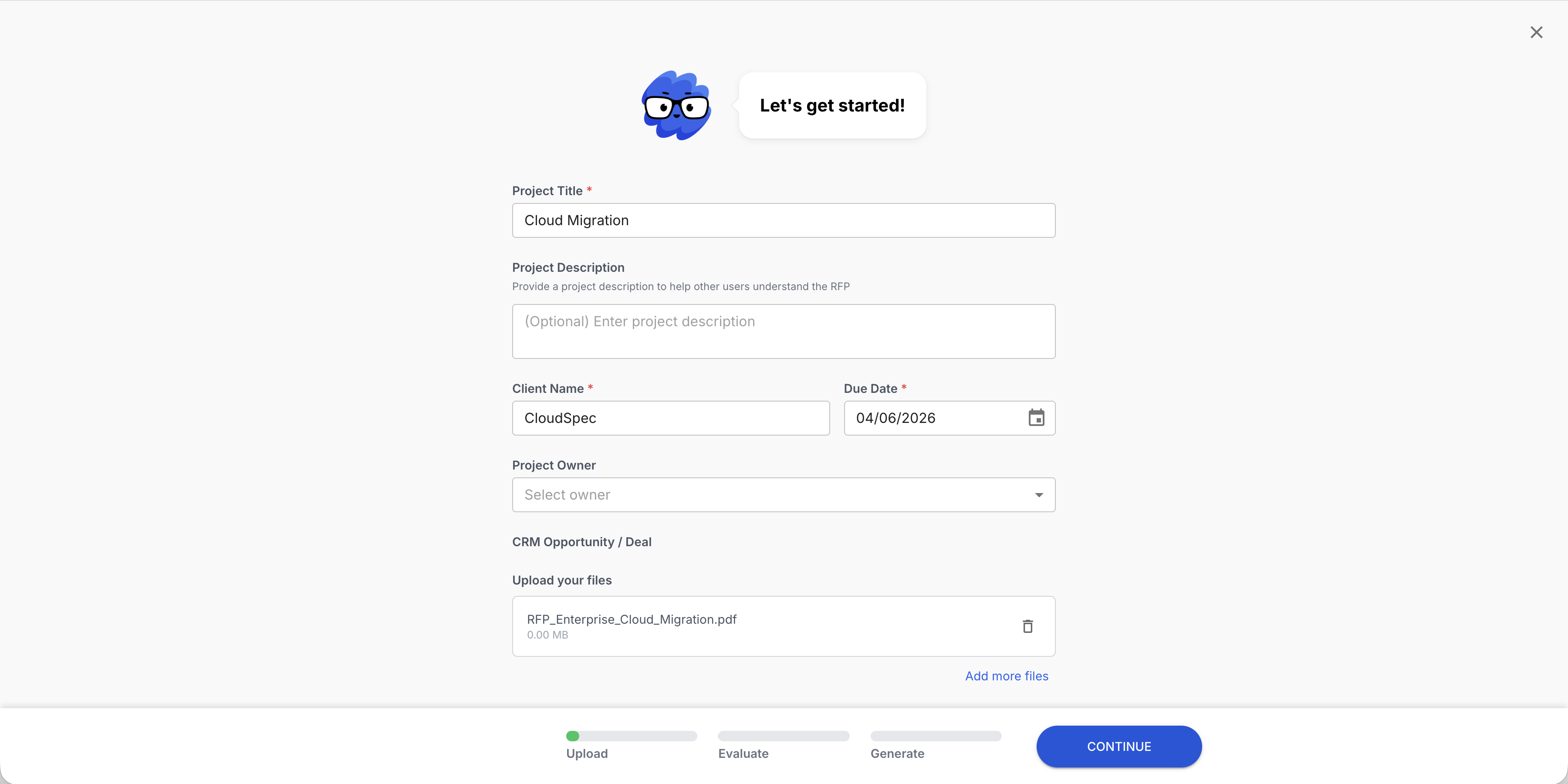 Upload your carrier RFP or regulatory questionnaire